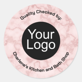 Faux Pink Marble Ronde Sticker