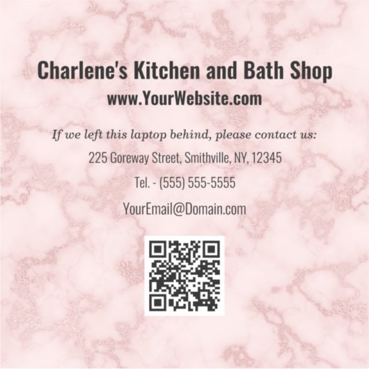 Faux Pink Marble Sticker (Voorkant)