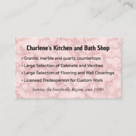 Faux Pink Marble Visitekaartje