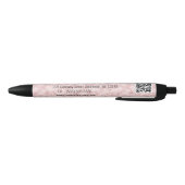 Faux Pink Marble Zwarte Inkt Pen (Bodem)