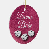 Faux Pink Metal Chic en Elegant Bunco Dice Keramisch Ornament (Rechts)