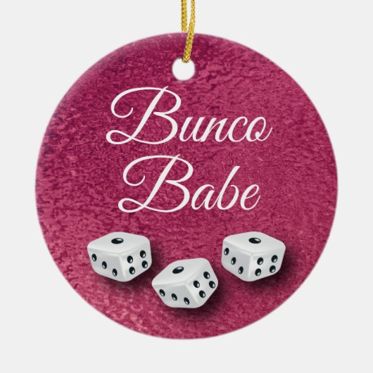Faux Pink Metal Chic en Elegant Bunco Dice Keramisch Ornament (Voorkant)