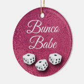 Faux Pink Metal Chic en Elegant Bunco Dice Keramisch Ornament (Links)