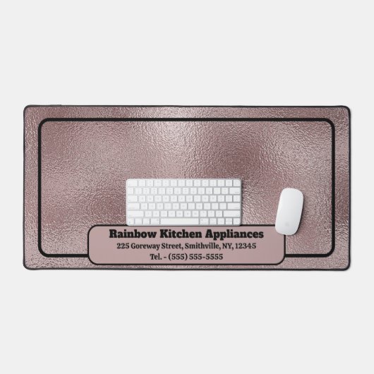 Faux Pink Metallic voor haar Business Bureaumat (Keyboard & Muis)