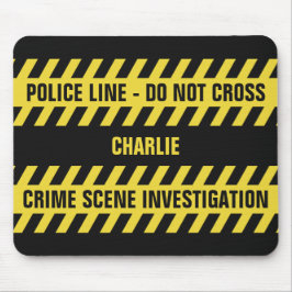Faux Police Line aangepaste tekst mousepad Muismat