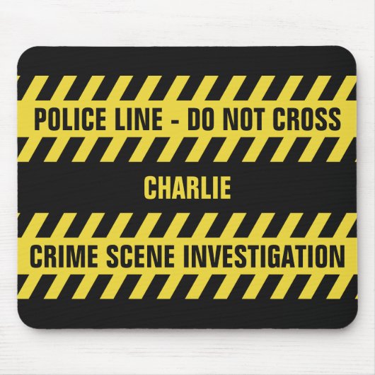 Faux Police Line aangepaste tekst mousepad Muismat (Voorkant)