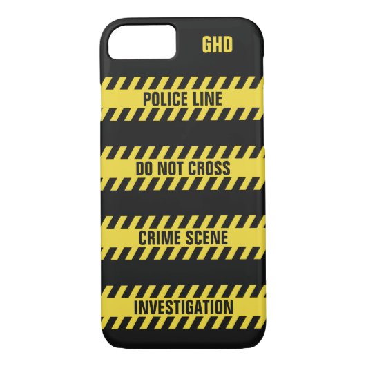 Faux Politie Lijn aangepaste teksttelefoongesprekk Case-Mate iPhone Case (Achterkant)