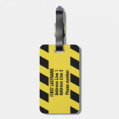 Faux politielijn aangepaste tekst bagagelabel (Achterkant verticaal)