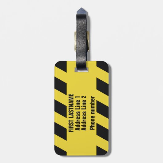 Faux politielijn aangepaste tekst bagagelabel (Achterkant verticaal)