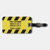 Faux politielijn aangepaste tekst bagagelabel (Achterkant horizontaal)