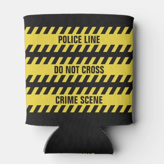 Faux Politielijn aangepaste tekst koelbox Blikjeskoeler (Achterkant)