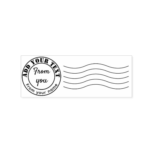 Faux Postmark Stamp Toevoegen Jouw tekst Jouw naam Rubberstempel (Afrduk)