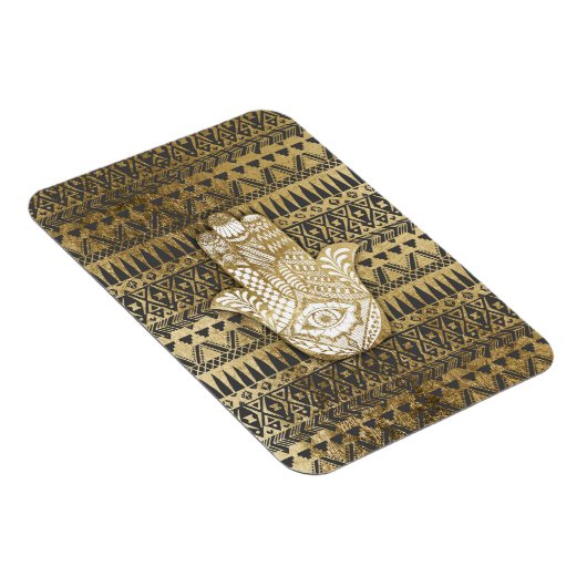 Faux Print Gold Hamsa Hand Tribal Aztec Magneet (Rechterzijde)