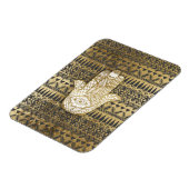 Faux Print Gold Hamsa Hand Tribal Aztec Magneet (Linkerzijde)