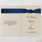 FAUX-programma's voor blauwe bruiloft voor boogmar (Voorkant)