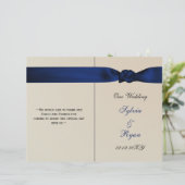 FAUX-programma's voor blauwe bruiloft voor boogmar (Staand voorkant)