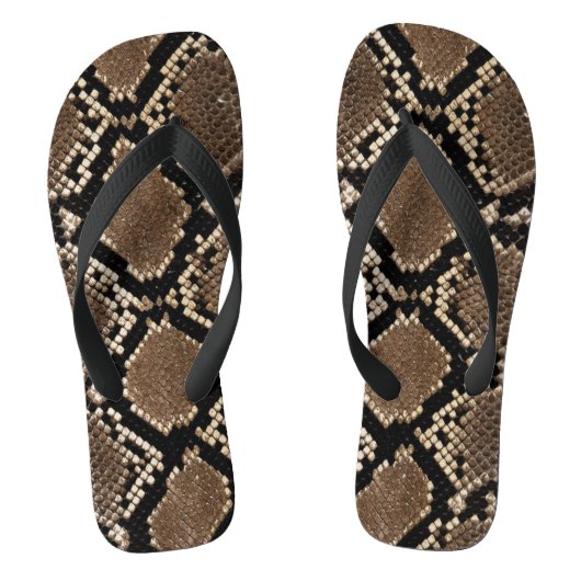 Faux Python Snakeskin-Teenslippers Teenslippers (Voetbed)