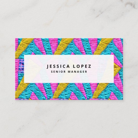 Faux Quilted Colorful Professional-Visitekaartje Visitekaartje (Voorkant)