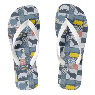 Faux-Quilted Hippo Teenslippers