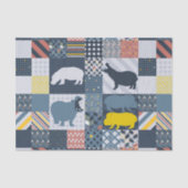 Faux-Quilted Hippo Tissuepapier (Voorkant)