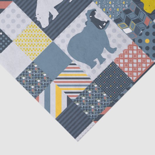 Faux-Quilted Hippo Tissuepapier (Detail)