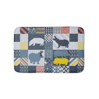 faux-quilted nijlpaard badmat