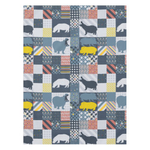 faux-quilted nijlpaard tafelkleed