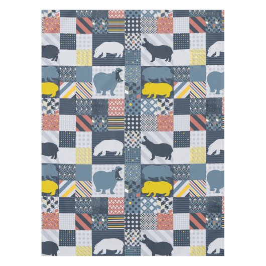 faux-quilted nijlpaard tafelkleed (Voorkant)