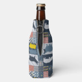 faux-quilted nijlpaarden flesjeskoeler (Fles Achterkant)