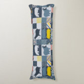 faux-quilted nijlpaarden lichaamskussen (Voorkant Verticaal)