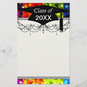 faux rainbow glitter afstuderen briefpapier