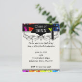 faux rainbow glitter afstuderen kaart (Staand voorkant)