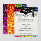 faux rainbow glitter afstuderen kaart (Voorkant / Achterkant)