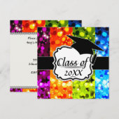 faux rainbow glitter afstuderen kaart (Voorkant / Achterkant)