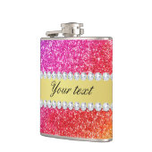 Faux Rainbow Glitter Diamonds - Gepersonaliseerd Heupfles (Links)