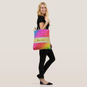 Faux Rainbow Glitter Diamonds - Gepersonaliseerd Tote Bag (Op model)
