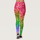 Faux Rainbow Glitter Kleurrijk Festival Leggings (Achterkant)