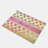 Faux Rainbow Glitter Spots Diamonds Deurmat (Schuin)