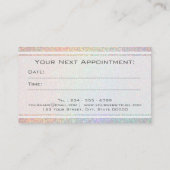 Faux Rainbow glitter wit script haar Afsprakenkaartje (Achterkant)