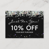 Faux Rainbow Metalitic Glitter Coupon Card Visitekaartje (Voorkant)