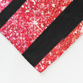 Faux Rainbow Neon Glitter Stripes Diamonds Black Fleece Deken (Hoek)