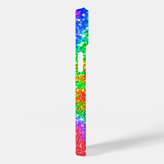 Faux Rainbow Tie Dye Glitter Swirl Pattern Case-Mate iPhone Case (Achterkant / Rechts)