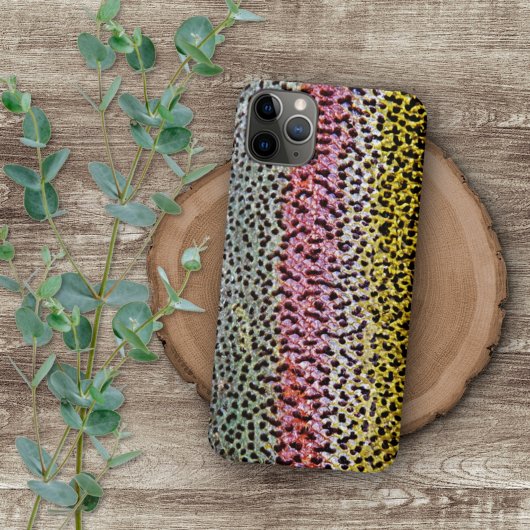 Faux Rainbow Trout Scale Structuur Kijk patroon iPhone Hoesje