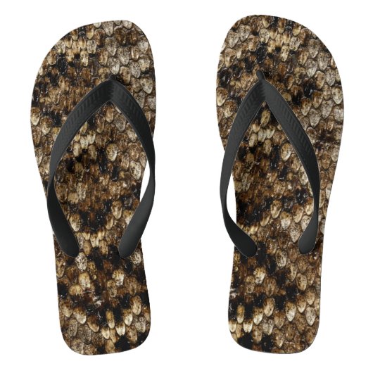 Faux Rattlesnake Snakeskin Teenslippers (Voetbed)