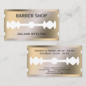 Faux razor bladgoud, metaal visitekaartje (Voorkant / Achterkant)