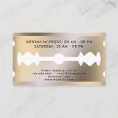 Faux razor bladgoud, metaal visitekaartje (Achterkant)