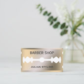 Faux razor bladgoud, metaal visitekaartje (Staand voorkant)