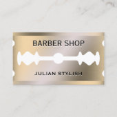 Faux razor bladgoud, metaal visitekaartje (Voorkant)
