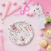 Faux Red Blood Spatter Halloween Party Papieren Bordje (Feest)