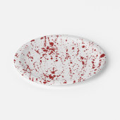 Faux Red Blood Spatter Halloween Party Papieren Bordje (Gekanteld)